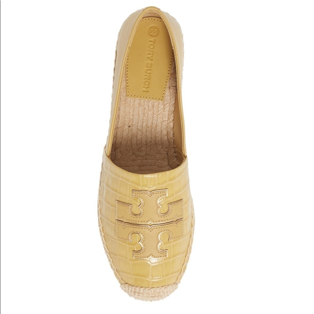 NEW Tory Burch  gold yellow croc embossed Espadrilles Size: 9.5